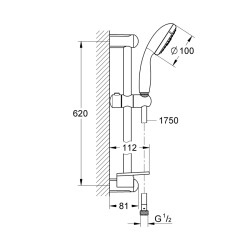 Grohe Tempesta 100 Sürgülü Duş Seti 4 Akışlı - 28436002 - 2