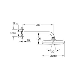 Grohe Tempesta 210 Tek Akışlı Tepe Duşu Seti 286 Mm - 26412000 - 2
