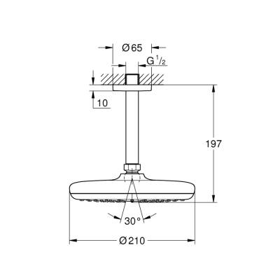 Grohe Tempesta 210 Tepe Duşu Seti 142 Mm, Tek Akışlı - 26414000 - 2