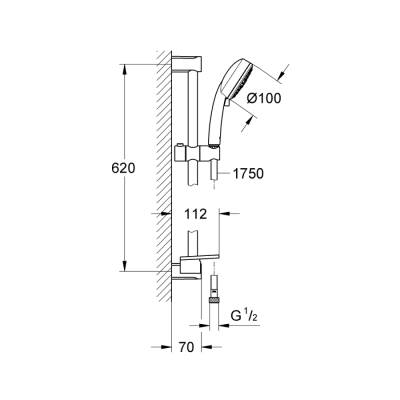 Grohe Tempesta Cosmopolitan 100 Duş Seti 3 Akışlı - 27576002 - 2