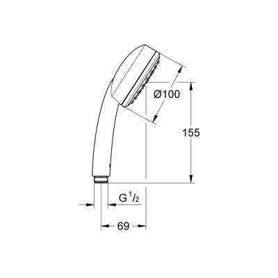 Grohe Tempesta Cosmopolitan 100 El Duşu 1 Akışlı - 26082002 - 2