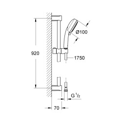 Grohe Tempesta Cosmopolitan 100 Sürgülü Duş Seti 2 Akışlı - 27788002 - 2