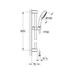 Grohe Tempesta Cosmopolitan 100 Sürgülü Duş Seti 3 Akışlı - 27579002 - 2