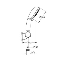 Grohe Tempesta Rustic 100 Duvardan Duş Seti 4+ Akışlı - 27805001 - 2