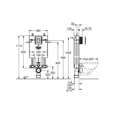 Grohe Uniset 2Si 1 Arada Gömme Rezervuar Seti - 38825000 - 2