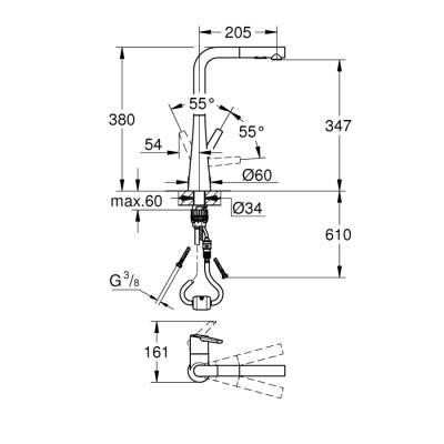 Grohe Zedra Tek Kumandalı Eviye Bataryası - 32553Dc2 - 2