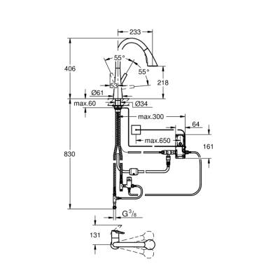 Grohe Zedra Touch Elektronik Tek Kumandalı Eviye Bataryası - 30219002 - 2